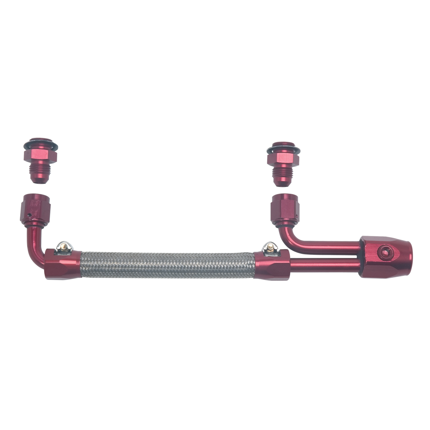 Dual-Quad Fuel Hose Kit Chrome