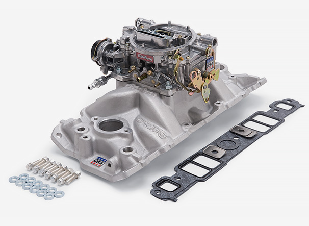 Edelbrock Single-Quad Manifold and Carb Kits